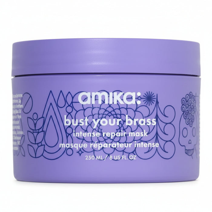 Amika Bust Your Brass Intense Repair Mask 250ml – Blonde Hair Repair & Tone Care