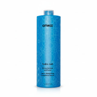 amika hydro rush intense moisture conditioner 1000ml salon size hydrating conditioner for dry frizzy hair smooth soft professional hair care treatment