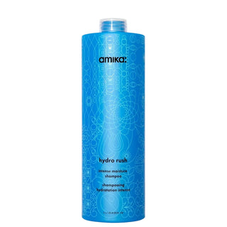 Amika Hydro Rush Intense Moisture Shampoo 1000ml for hydration softness and healthy looking hair