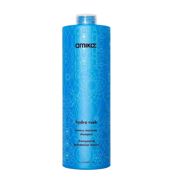 Amika Hydro Rush Intense Moisture Shampoo 1000ml | Hydrating Hair Care & Softness