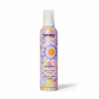 amika plus size perfect body hair mousse 252ml volumizing styling foam for instant lift body bounce and soft natural looking hair volume product