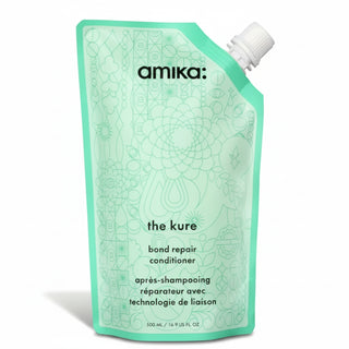amika the kure bond repair conditioner 500ml salon size repairing conditioner for damaged hair strengthening moisturizing anti breakage hair care product