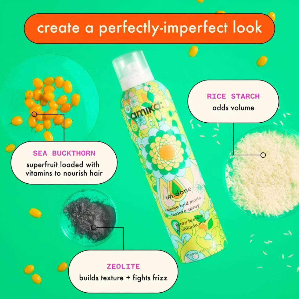 Amika Un.Done Volume and Matte Texture Spray 192ml for instant volume and textured hairstyle