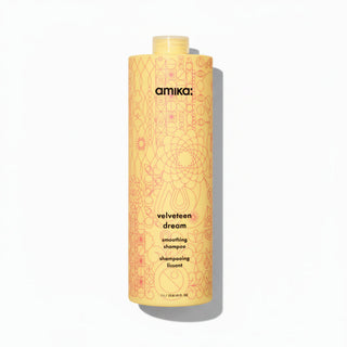 Amika Velveteen Dream Smoothing Shampoo 1000ml for frizz control smoothness and shine