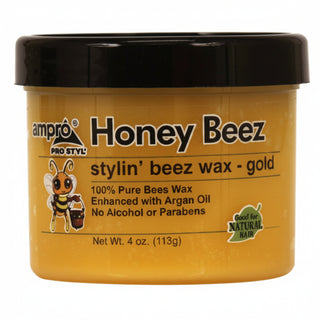 Ampro Pro Styl Honey Beez styling wax gold 4oz strong hold hair wax for braids twists shine and frizz control styling care