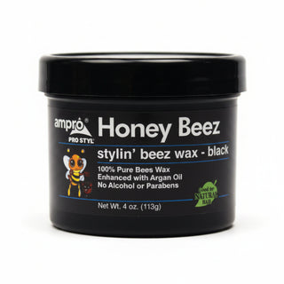 Ampro Pro Styl Honey Beez styling wax black 4oz strong hold hair wax for braids twists shine and frizz control styling care