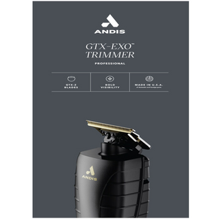Andis GTX-EXO Cordless Li Trimmer Gold Blade | 7200 SPM Professional Detail Trimmer