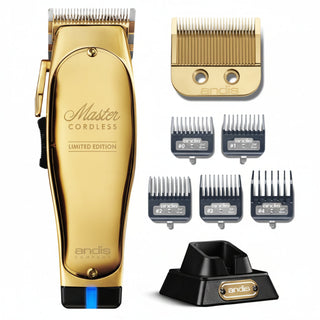 andis master cordless limited gold edition professional lithium ion barber hair clipper gold finish