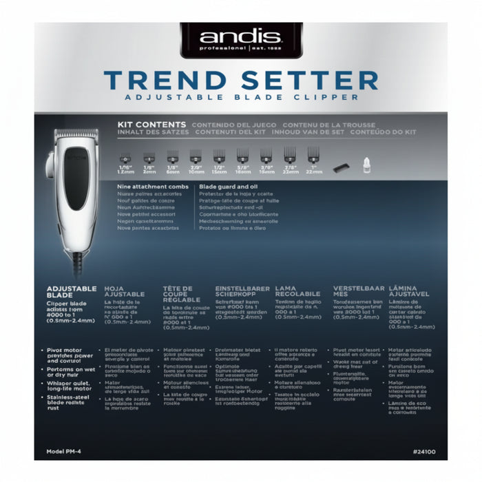 andis trend setter adjustable blade clipper pivot motor professional hair clipper for fades blending and barber grade hair cutting performance
