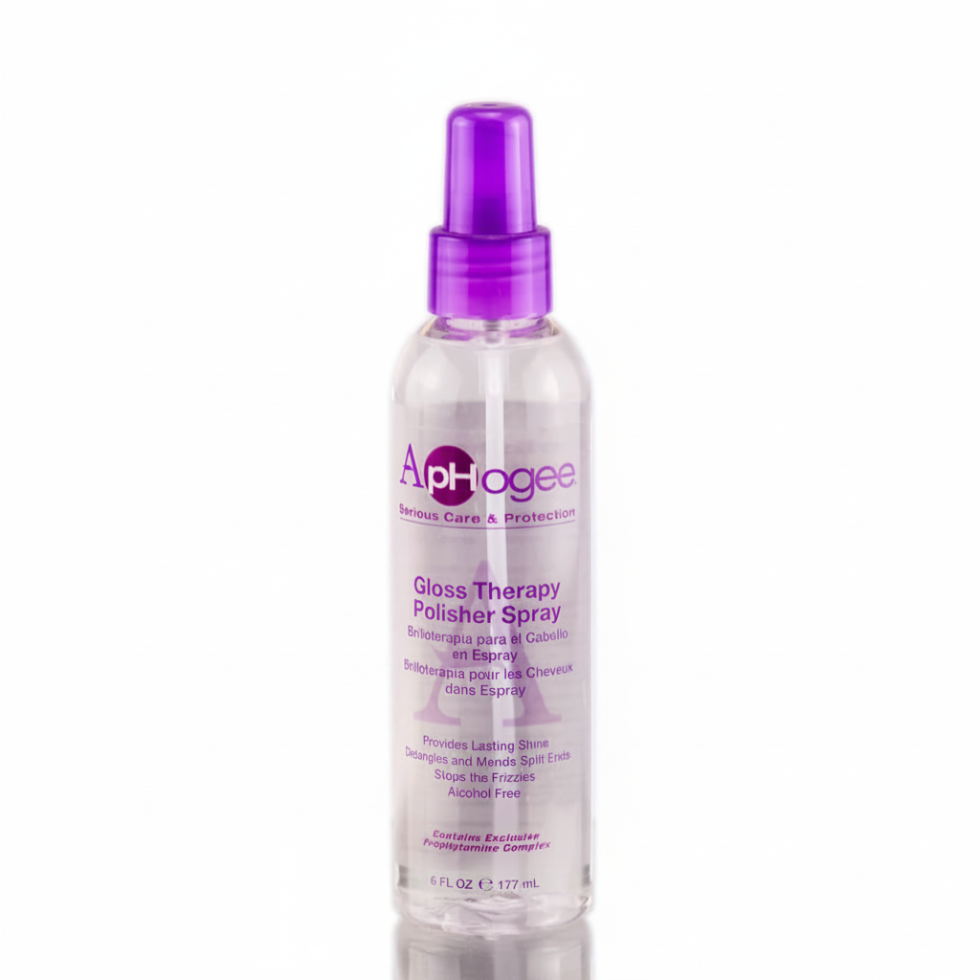 aphogee gloss therapy polisher spray 177ml shine frizz control smooth glossy hair finish