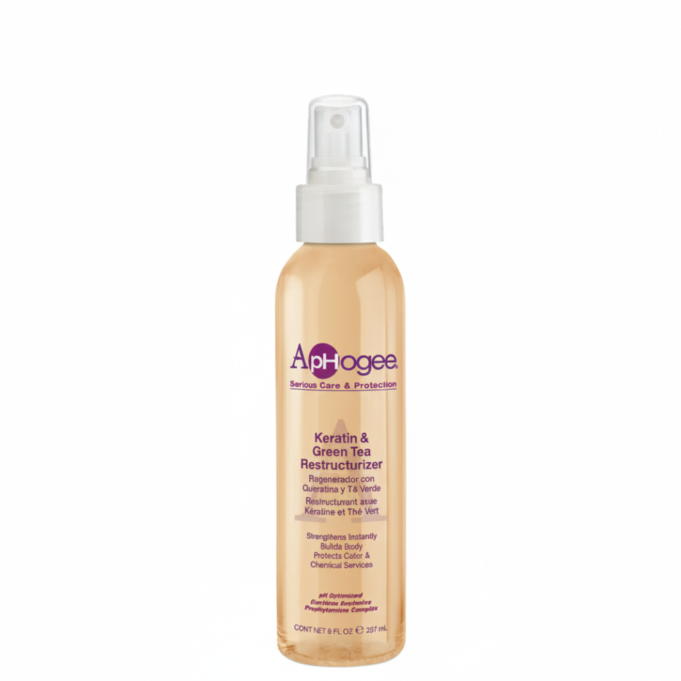aphogee keratin green tea restructurizer 237ml strengthen hydrate protect hair leave in spray