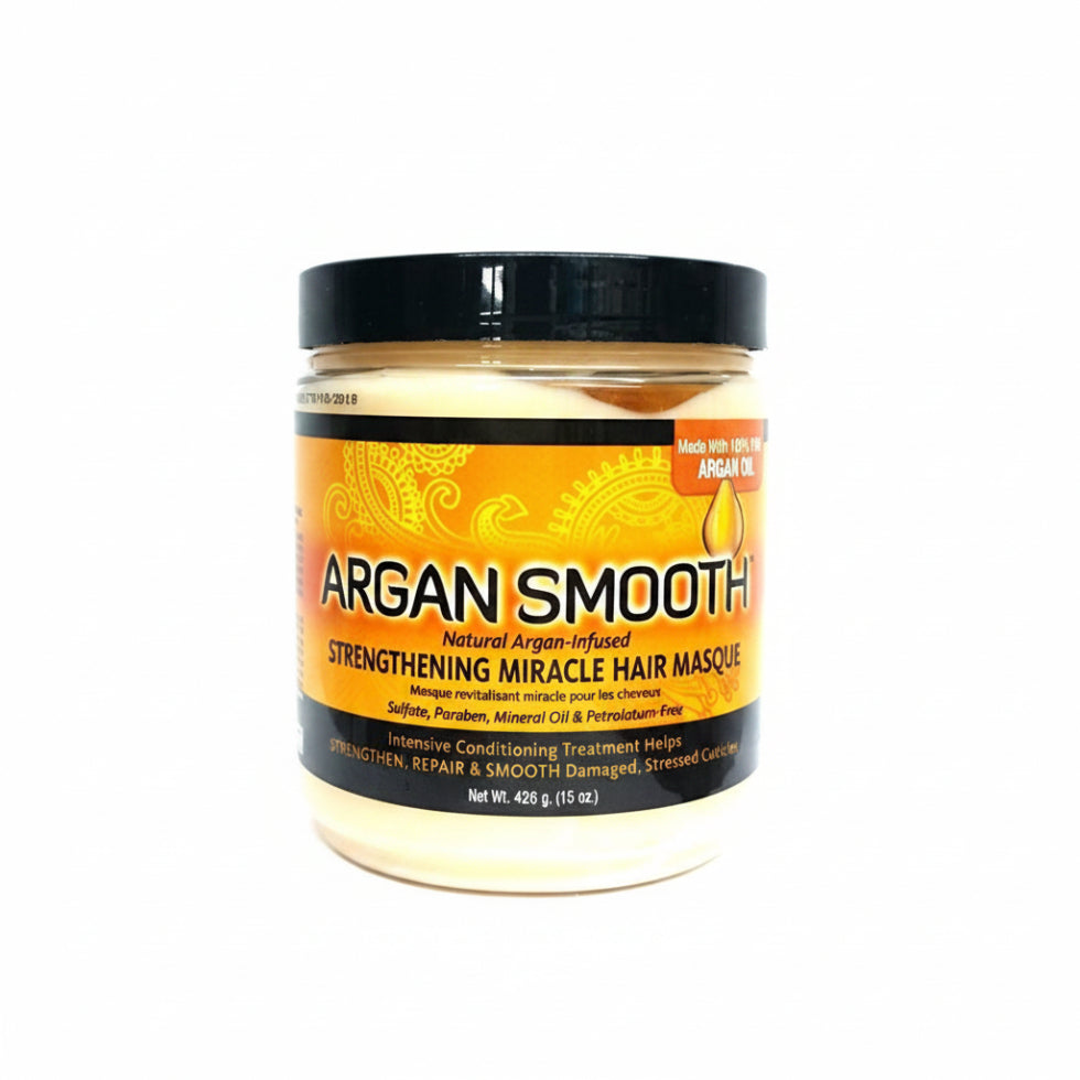Argan Smooth strengthening miracle hair masque 426g deep repair conditioning treatment for dry damaged frizzy hair care