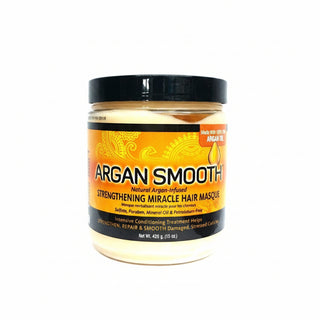 Argan Smooth strengthening miracle hair masque 426g deep repair conditioning treatment for dry damaged frizzy hair care