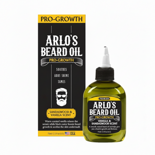 arlos beard oil pro growth vanilla sandalwood 75ml beard care strength shine oil