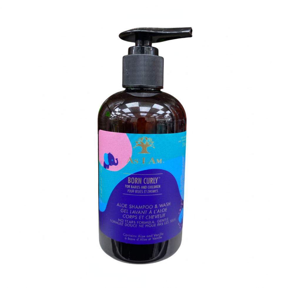 As I Am born curly aloe shampoo and wash 8oz gentle moisturizing cleanser for baby hair scalp and skin soft hydrated healthy care