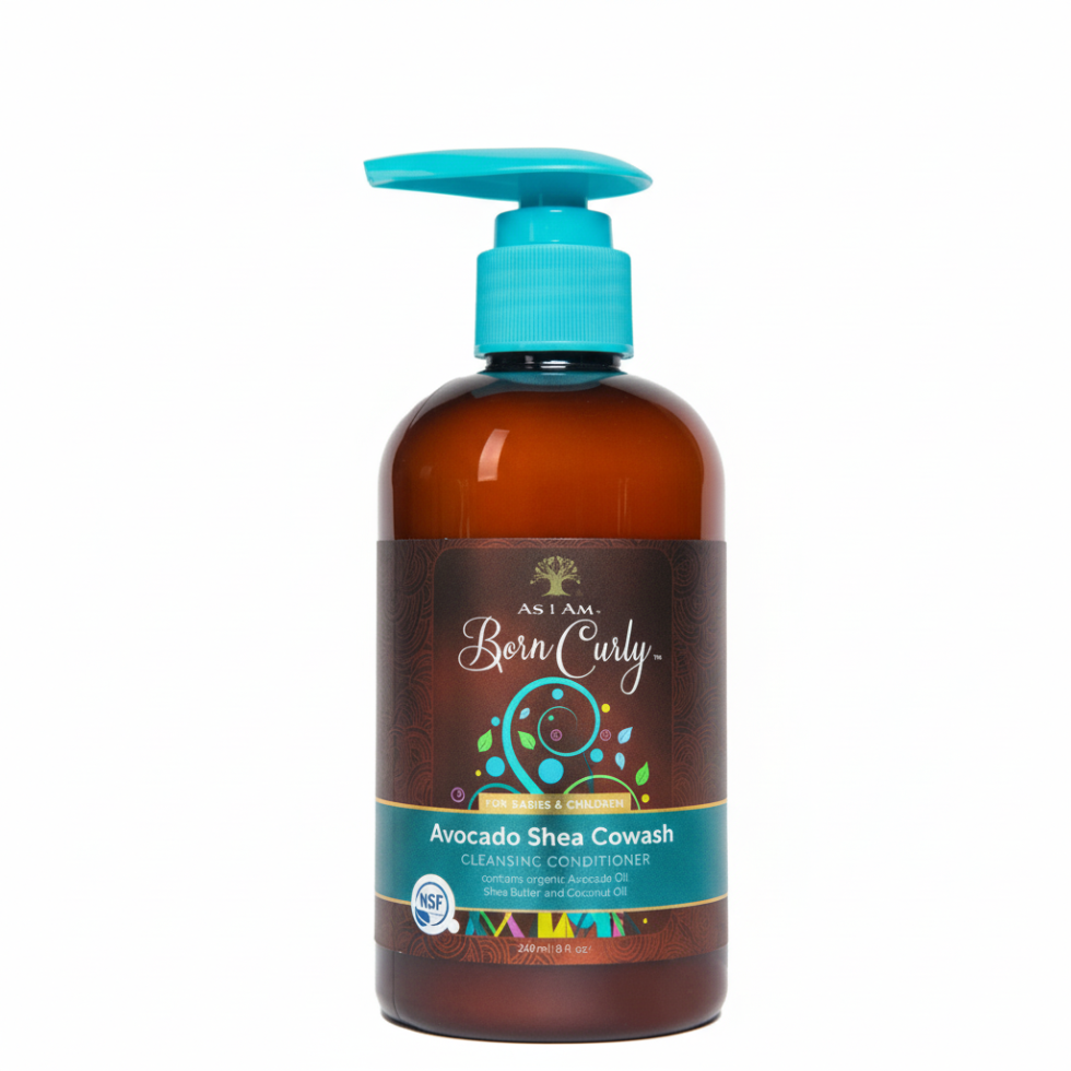 As I Am born curly avocado shea cowash 240ml gentle cleansing conditioner for soft hydrated tangle free kids curls