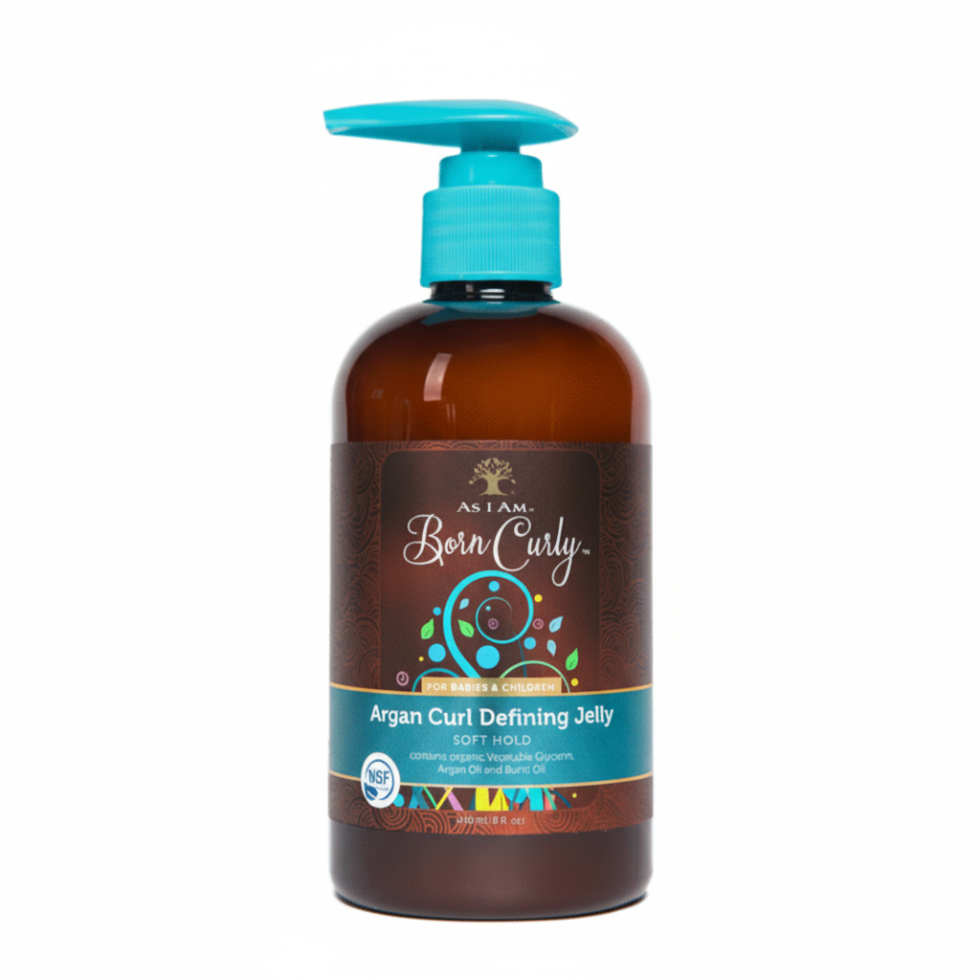 As I Am born curly curl defining jelly 240ml soft hold frizz free defined curls for babies kids hair