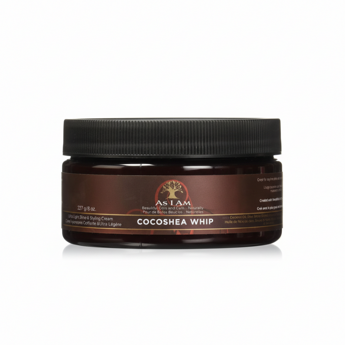 As I Am cocoshea whip 227g lightweight hydrating styling cream for soft defined frizz free shiny curls