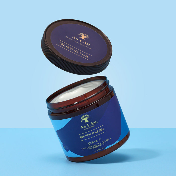 As I Am dry itchy scalp co wash 454g anti dandruff olive tea tree oil cleanser for healthy scalp and soft hair