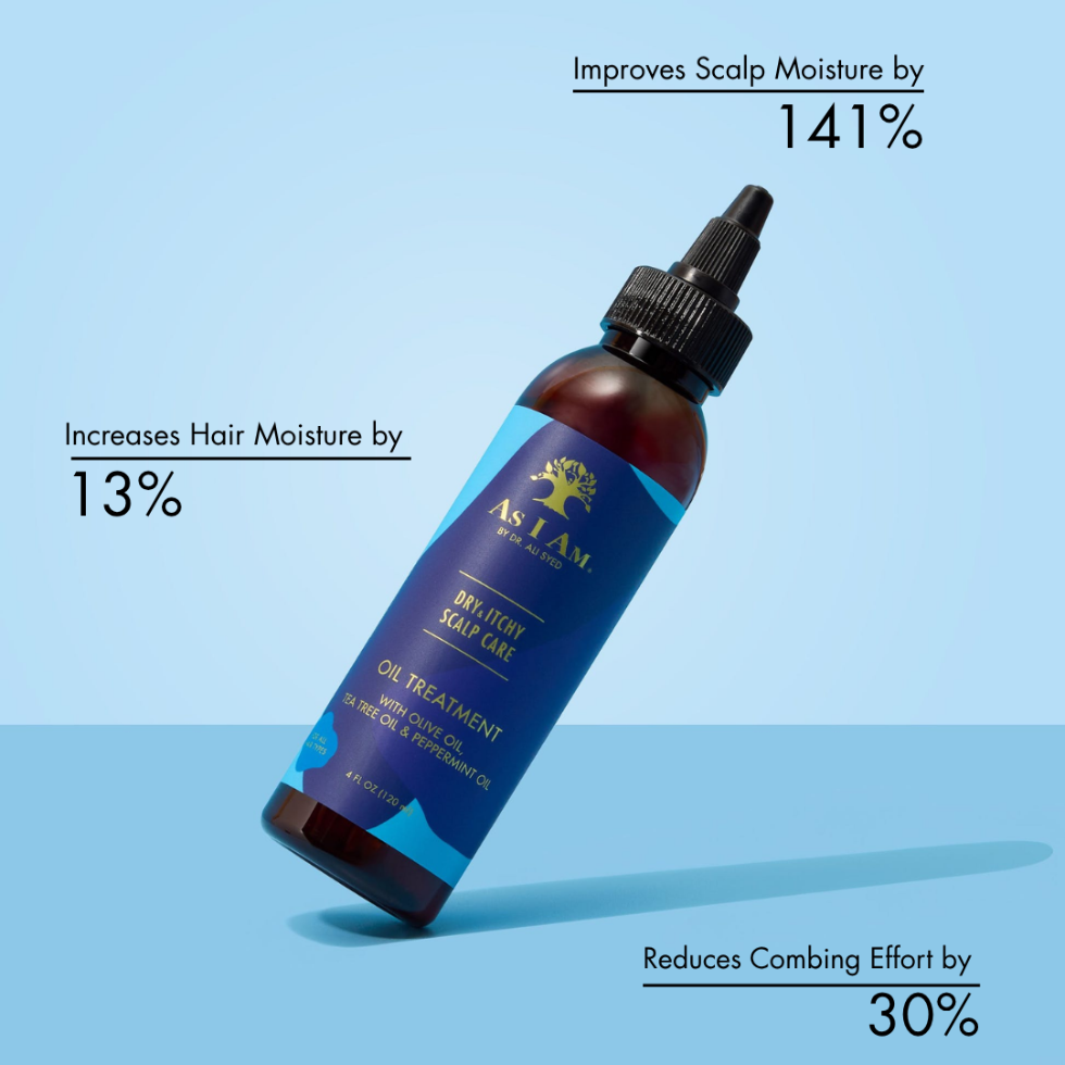 As I Am dry itchy scalp oil treatment 120ml anti dandruff tea tree olive oil for healthy hydrated scalp