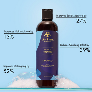 As I Am dry itchy scalp dandruff shampoo 355ml tea tree olive oil cleansing hydrating anti dandruff scalp care