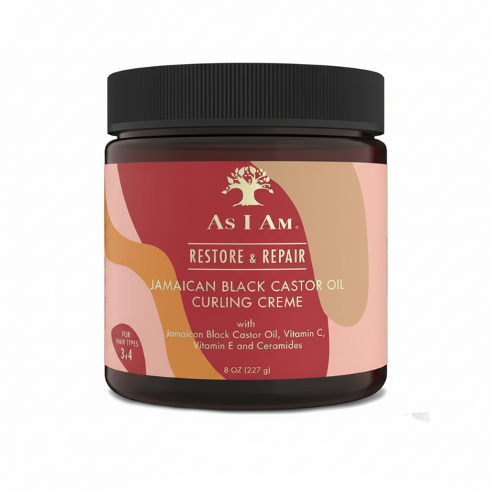 As I Am Jamaican black castor oil curling cream 227g for hydrated defined soft shiny frizz free curls