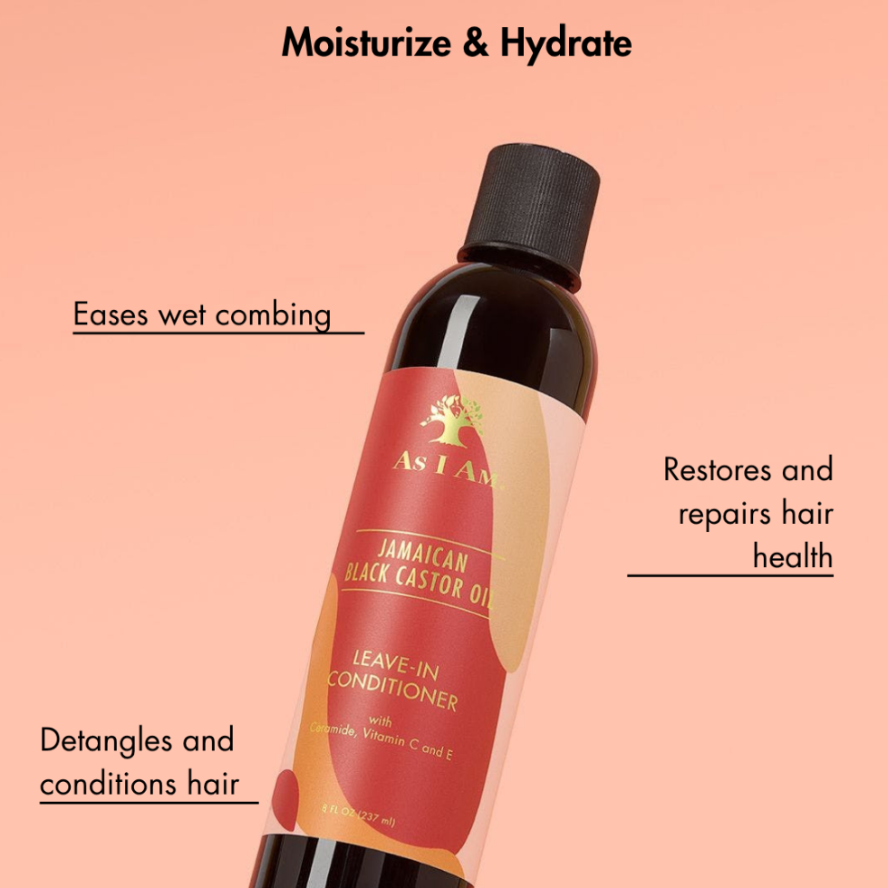As I Am Jamaican black castor oil leave in conditioner 237ml hydrating detangling strengthening hair care for soft smooth shiny healthy hair