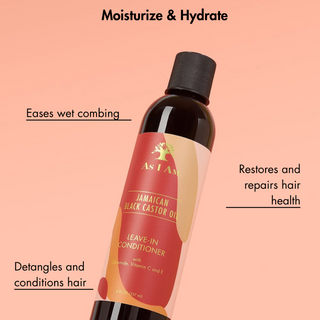 As I Am Jamaican black castor oil leave in conditioner 237ml hydrating detangling strengthening hair care for soft smooth shiny healthy hair