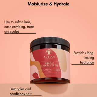 As I Am Jamaican black castor oil moisturizing masque 227g deep repair treatment for soft strong smooth shiny healthy hair