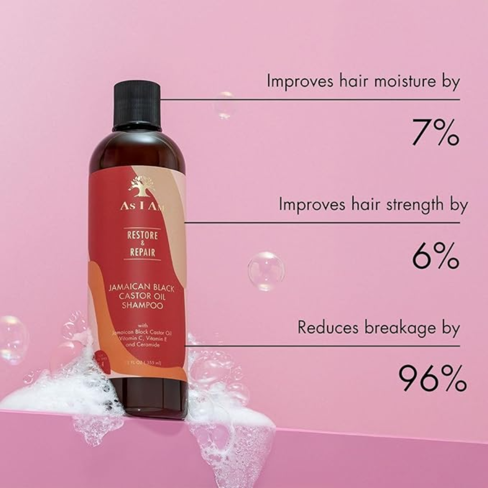 As I Am Jamaican black castor oil shampoo 355ml strengthening hydrating hair cleanser for soft smooth shiny healthy hair