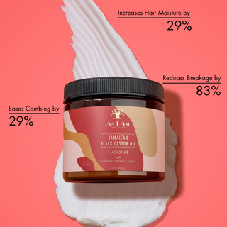 As I Am Jamaican black castor oil smoothie 454g curl defining moisturizing cream for soft shiny frizz free defined curls