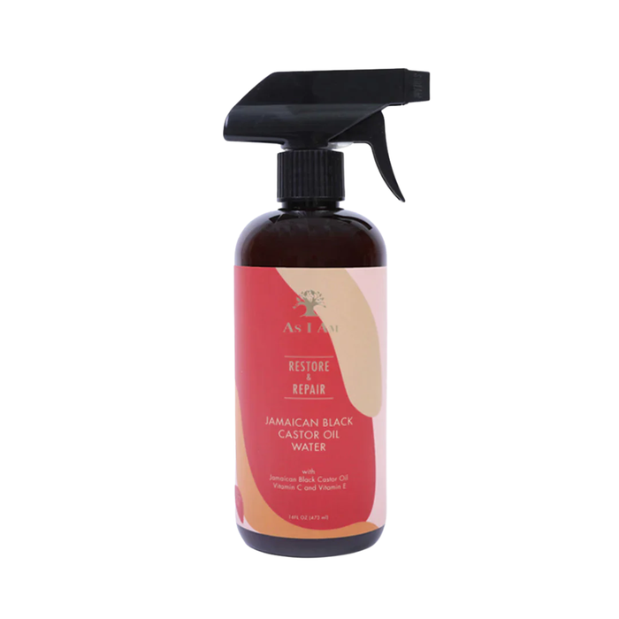 As I Am Jamaican black castor oil water 16oz with ceramide vitamin c e hydrating detangling strengthening hair mist