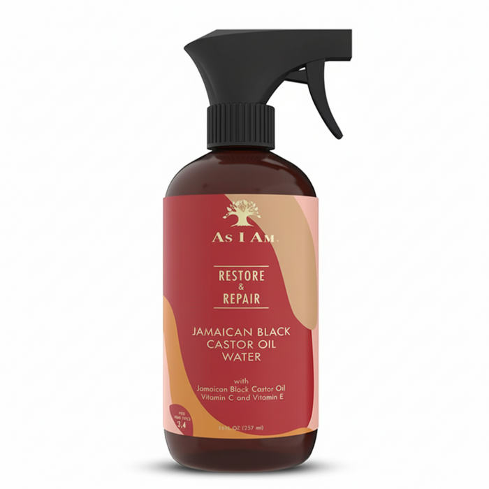 As I Am Jamaican black castor oil water 16oz hydrating strengthening hair spray for soft shiny healthy hair