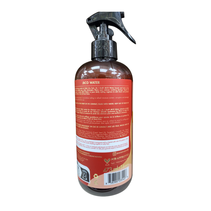 As I Am Jamaican black castor oil water 473ml hydrating strengthening spray with vitamin c e for soft shiny healthy hair