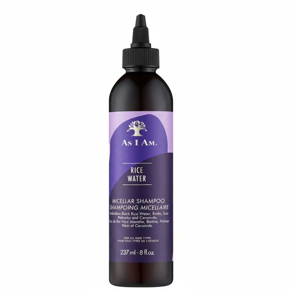 As I Am rice water micellar shampoo 237ml gentle cleansing strengthening hydrating hair care for soft shiny healthy hair