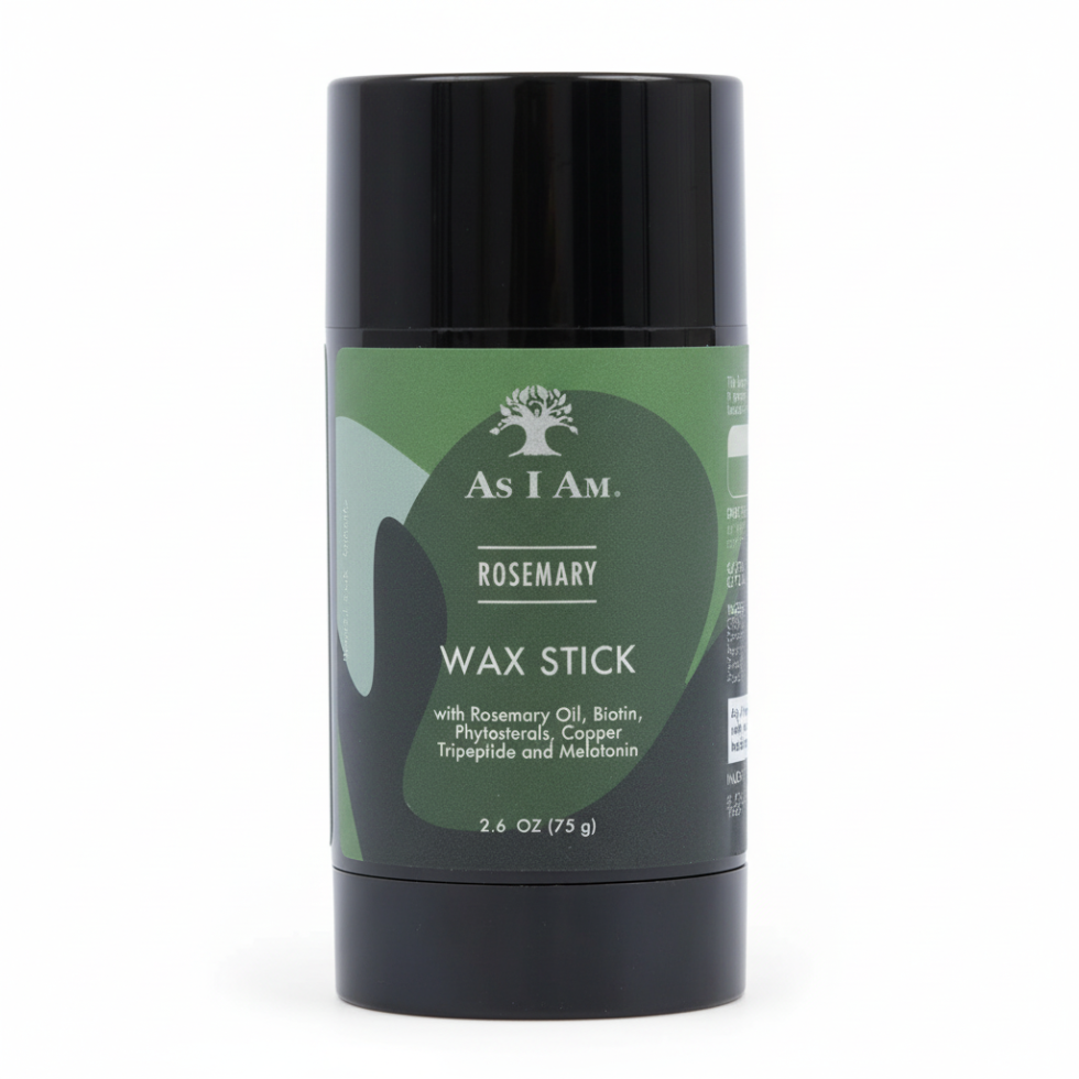 As I Am rosemary hair wax stick 2.6oz flexible hold styling for smooth defined frizz free shiny hair