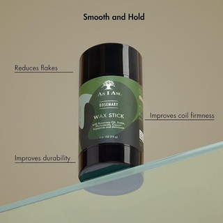 As I Am rosemary hair wax stick 2.6oz flexible hold styling for smooth defined frizz free shiny hair