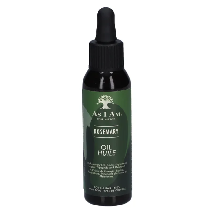 As I Am rosemary hair oil 60ml scalp care strengthening nourishing treatment for hair growth hydration anti breakage lightweight non greasy hair oil with peppermint and peptides