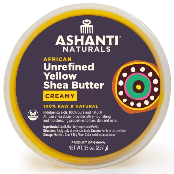 Ashanti Naturals 100% Creamy Yellow Shea Butter 227g | Deep Moisture Care
