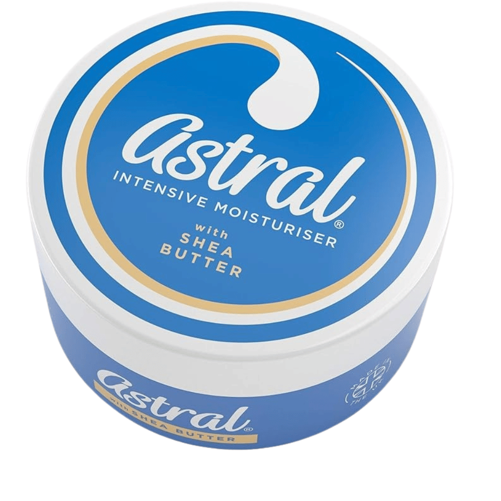 Astral face and body moisturiser cream with shea butter 200ml deep hydration skincare for soft smooth healthy skin