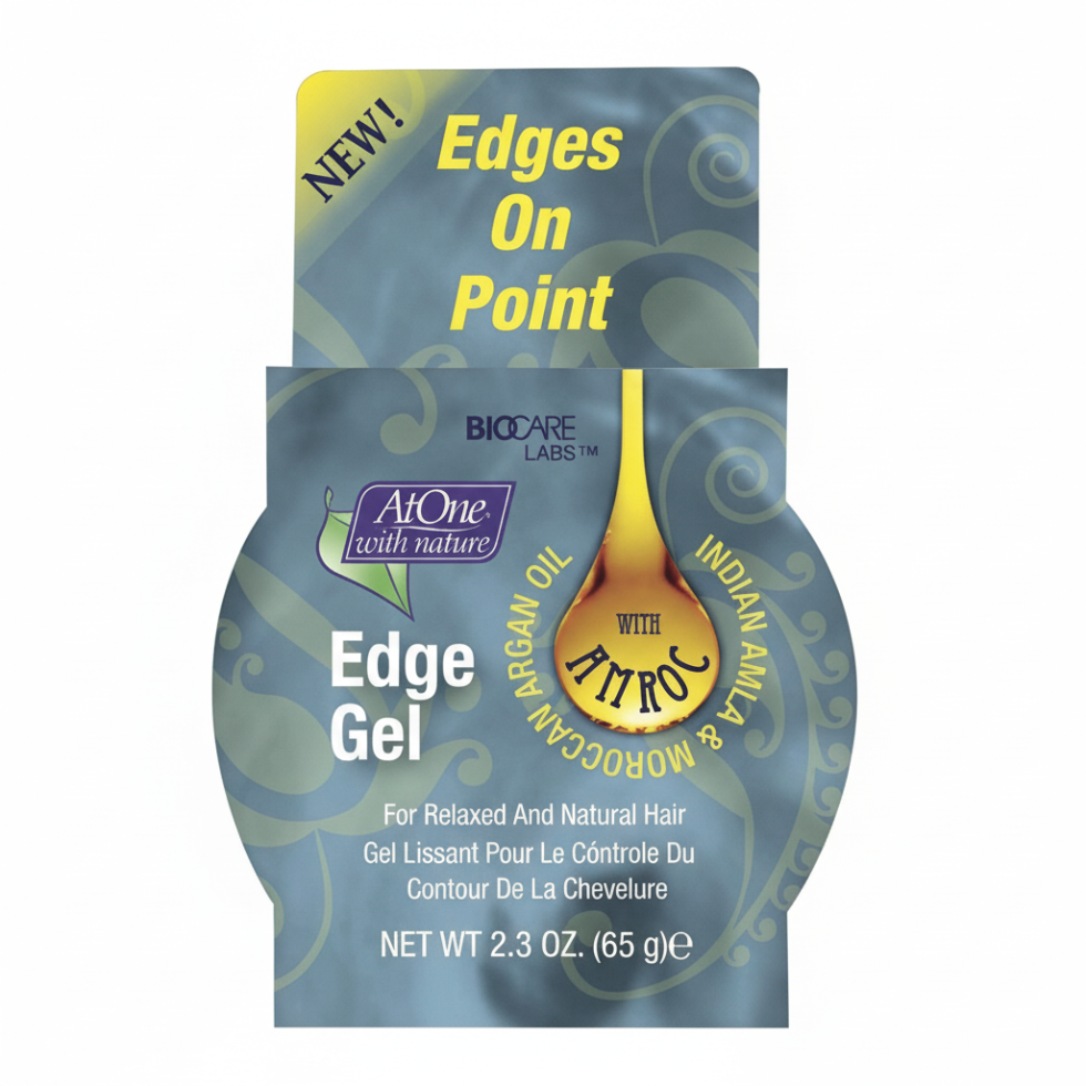 atone edge control gel 2.3oz indian amla moroccan argan oil strong hold smooth edges frizz control