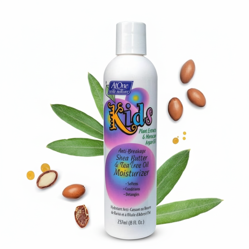 atone kids anti breakage moisturizer 237ml shea butter tea tree argan oil detangle soften kids hair care