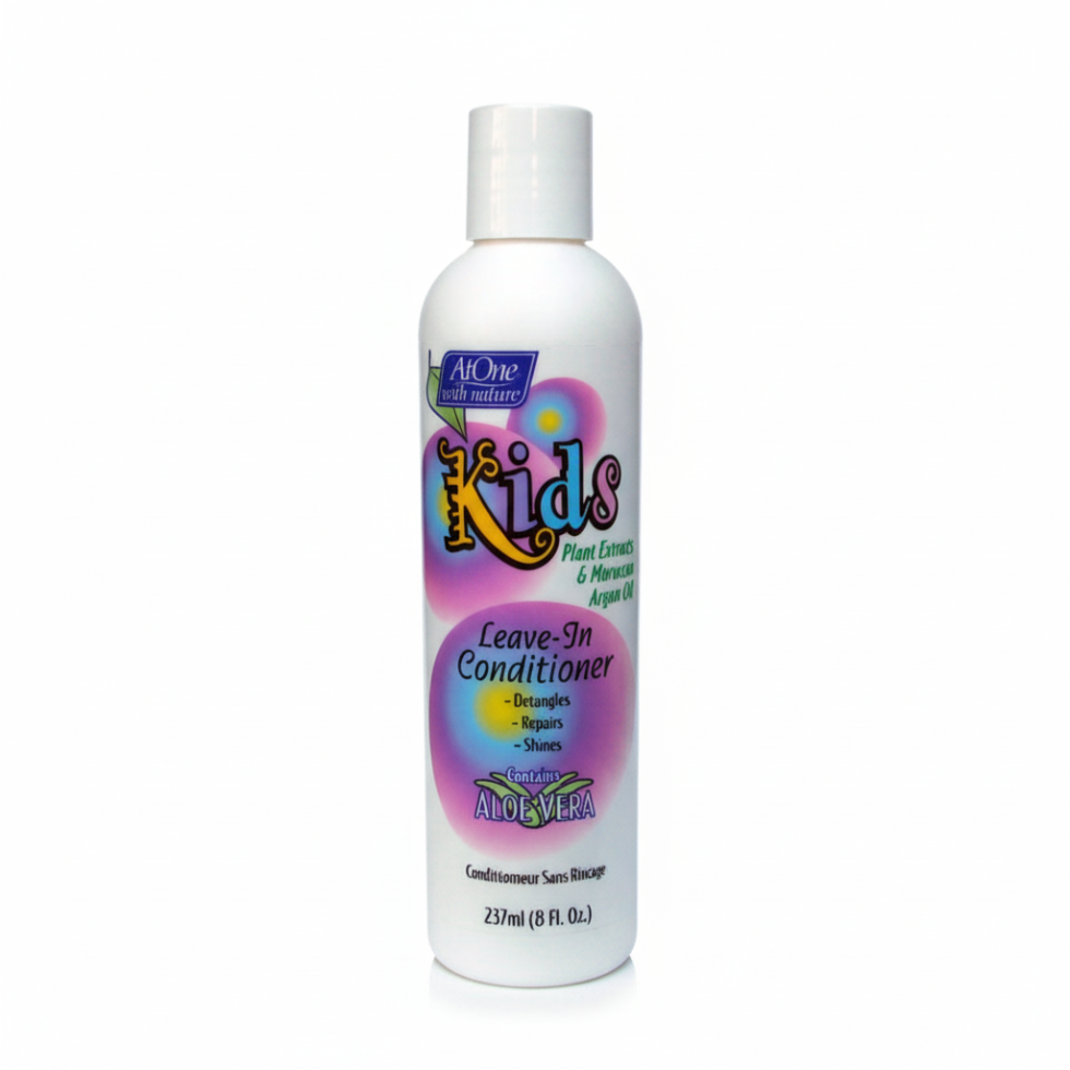 atone kids leave in conditioner 237ml detangles repairs adds shine soft kids hair care no rinse