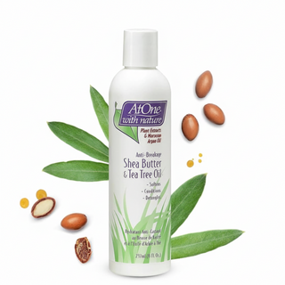 AtOne Anti-Breakage Shea Butter & Tea Tree Oil Moisturizer 8oz | Softens, Conditions, Detangles