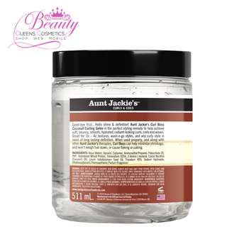 Aunt Jackie's Curl Boss Coconut Curling Gelée- Shine & Definition – 15oz