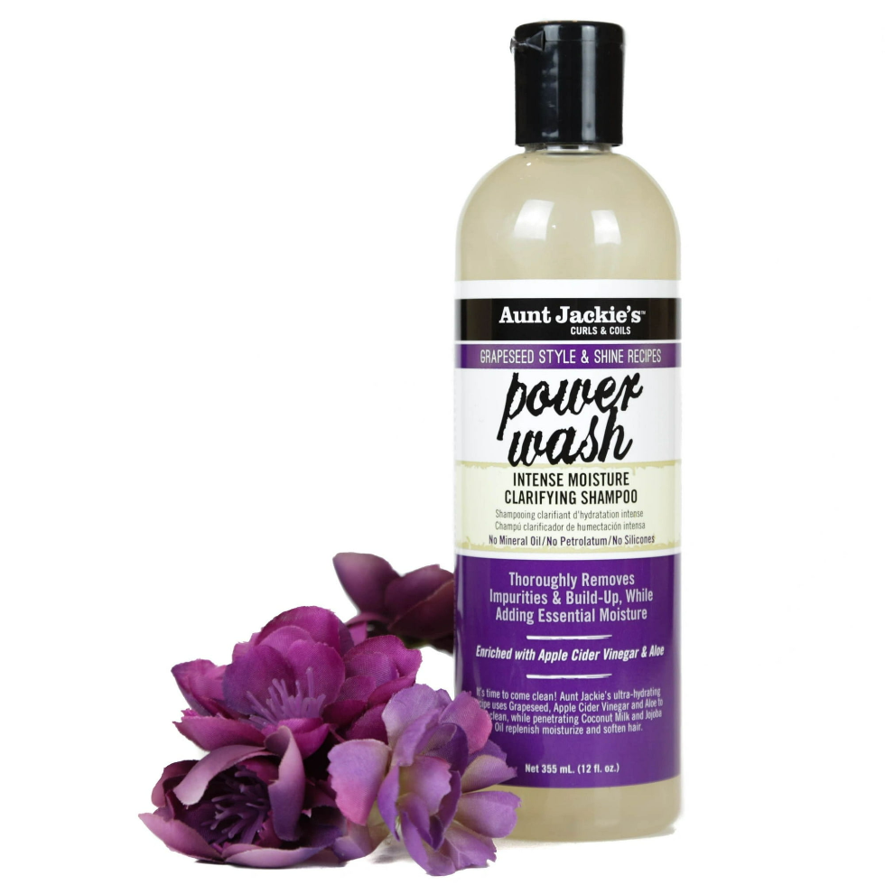 aunt jackies power wash clarifying shampoo 12oz intense moisture cleanser removes buildup scalp care