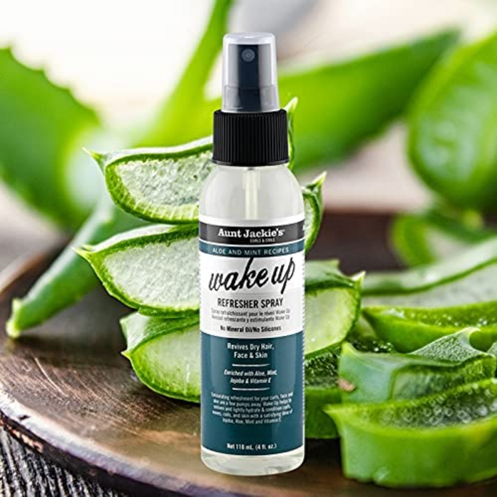 aunt jackies aloe mint wake up refresher spray 4oz hair face skin mist hydrates refreshes cooling effect