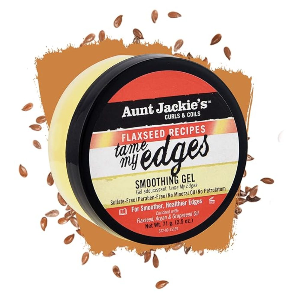 aunt jackies tame my edges gel 2.5oz flaxseed edge control sleek hold no flakes styling