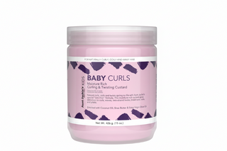 Aunt Jackie’s Baby Curls Moisture Rich Curling and Twisting Custard 15oz gentle curl defining cream for kids curly hair.