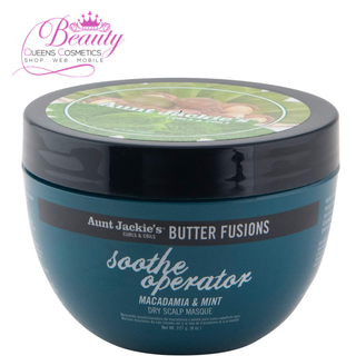 Aunt Jackie's Butter Fusions Soothe Operator Macadamia & Mint Dry Scalp Masque – 8oz